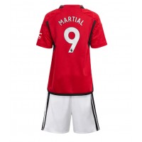 Manchester United Anthony Martial #9 Hjemme Trøje Børn 2023-24 Kortærmet (+ Korte bukser)